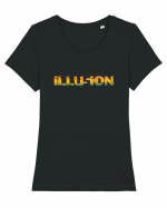 Illusion Tricou mânecă scurtă guler larg fitted Damă Expresser