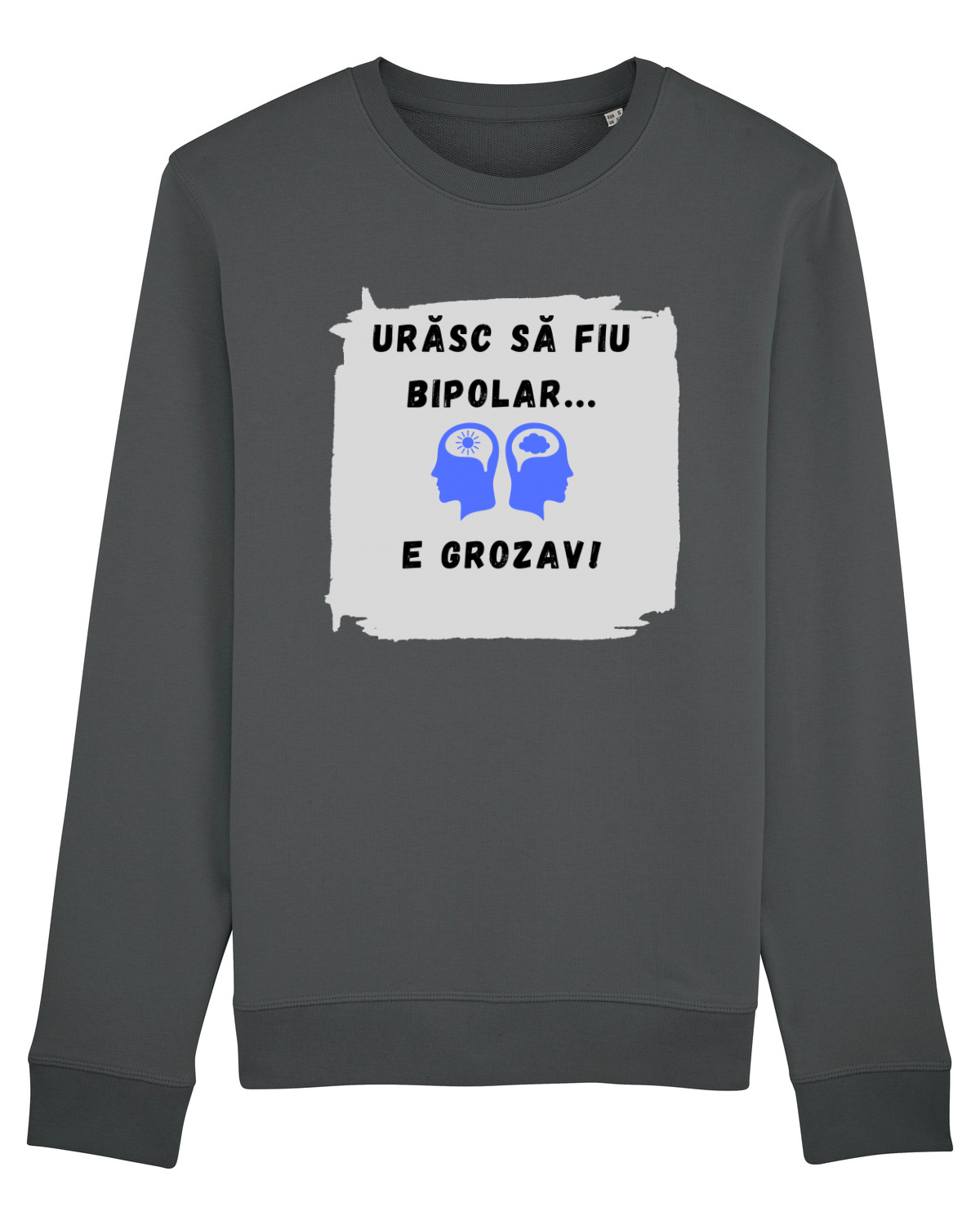 Bluză mânecă lungă Unisex Rise Anthracite