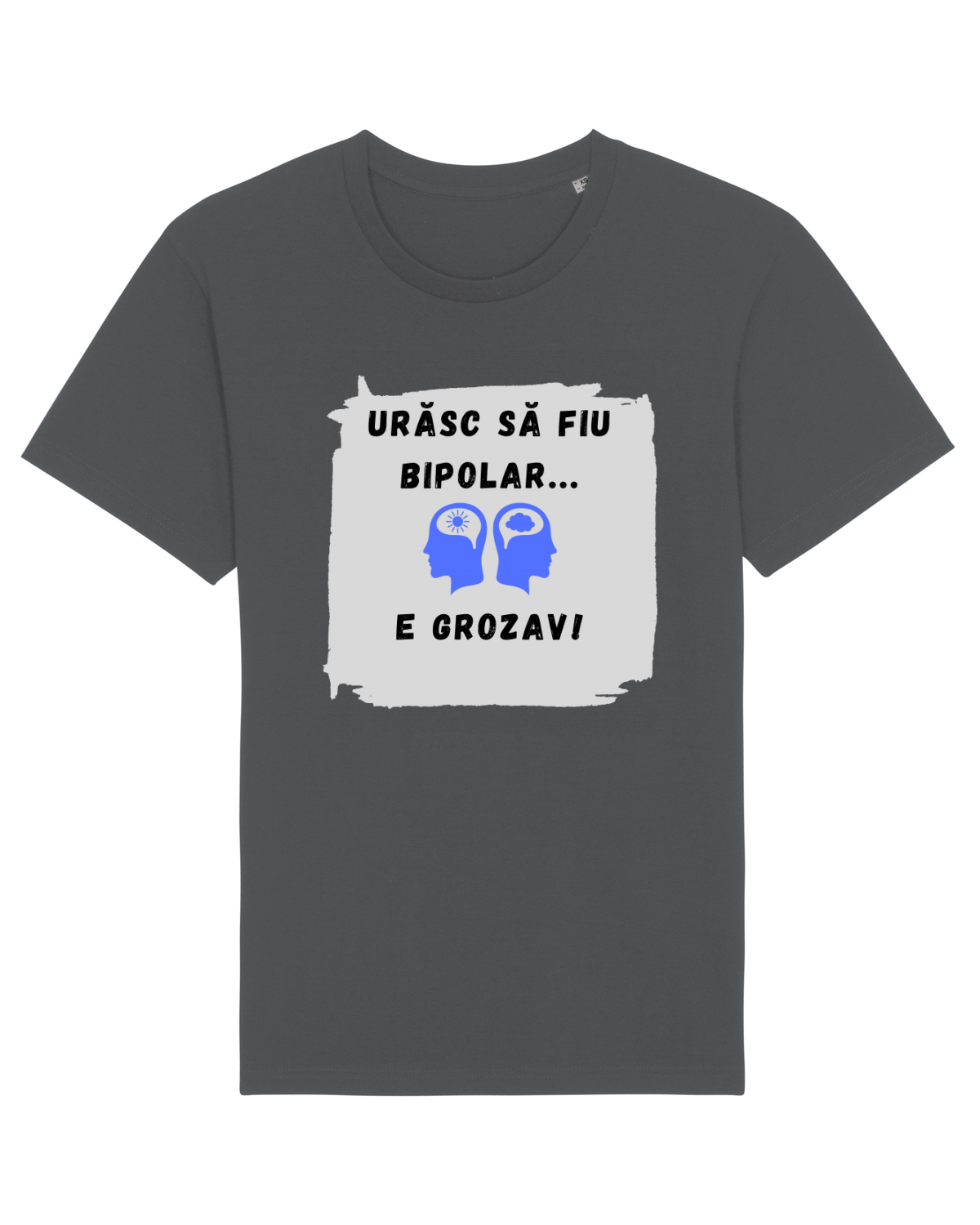 Tricou mânecă scurtă Unisex Rocker Anthracite