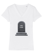 GRAVE-FREE PLACE Tricou mânecă scurtă guler V Damă Evoker
