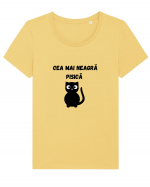 CEA MAI NEAGRA PISICA Tricou mânecă scurtă guler larg fitted Damă Expresser