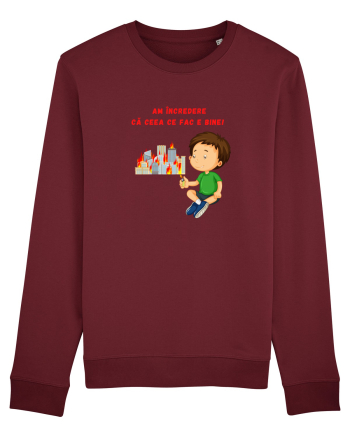 AM INCREDERE CA CEEA CE FAC E BINE Burgundy