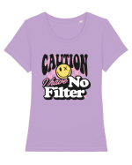 Caution I have no filter Tricou mânecă scurtă guler larg fitted Damă Expresser