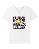 Caution I have no filter Tricou mânecă scurtă guler V Bărbat Presenter