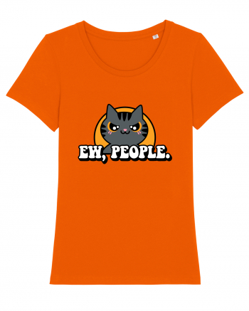 Ew, people | Funny Cat Bright Orange