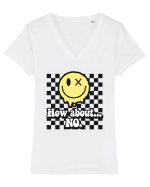 How about... No. Tricou mânecă scurtă guler V Damă Evoker