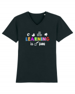 Learning is fun Tricou mânecă scurtă guler V Bărbat Presenter