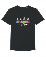 Learning is fun Tricou mânecă scurtă guler larg Bărbat Skater