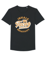 Inhale tacos and exhale negativity Tricou mânecă scurtă guler larg Bărbat Skater