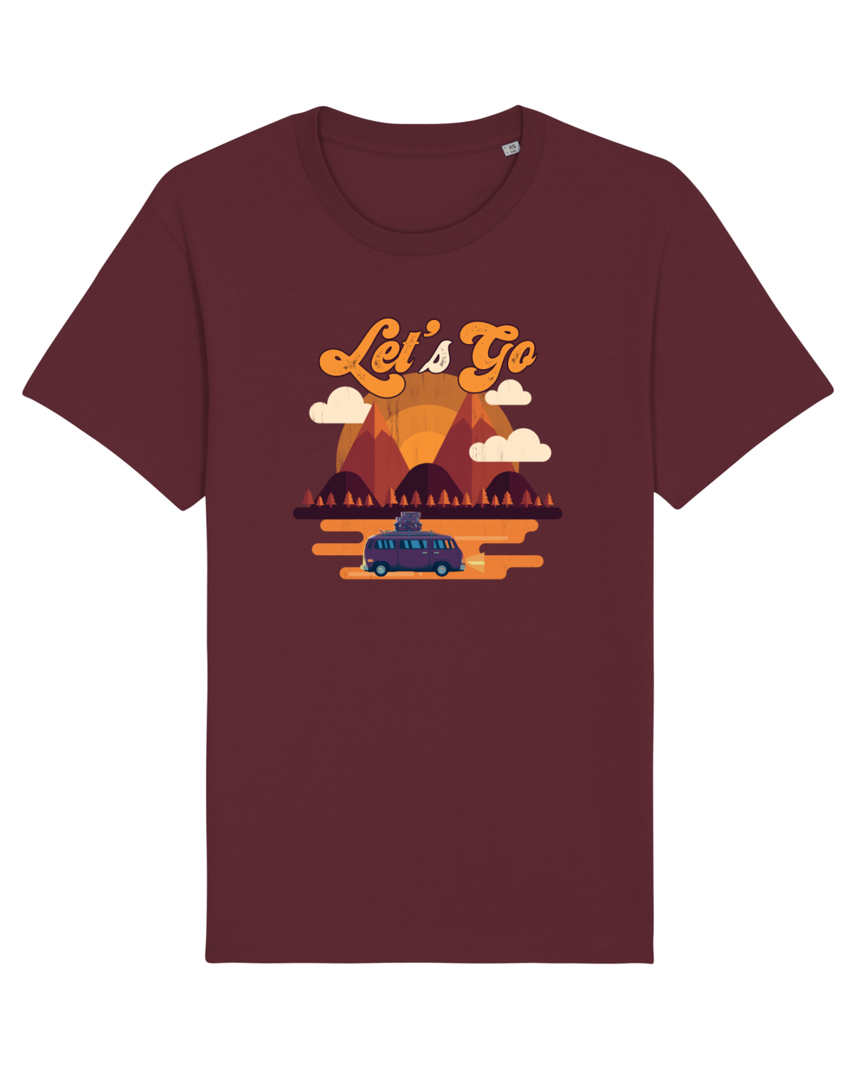 Tricou mânecă scurtă Unisex Rocker Burgundy