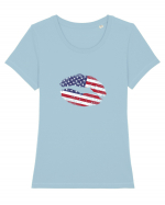 USA lips Tricou mânecă scurtă guler larg fitted Damă Expresser