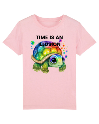 Broasca testoasa pictata in acuarela cu mesajul  Time is an Illusion Cotton Pink