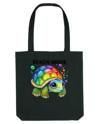 Broasca testoasa pictata in acuarela cu mesajul  Beach Mode Black