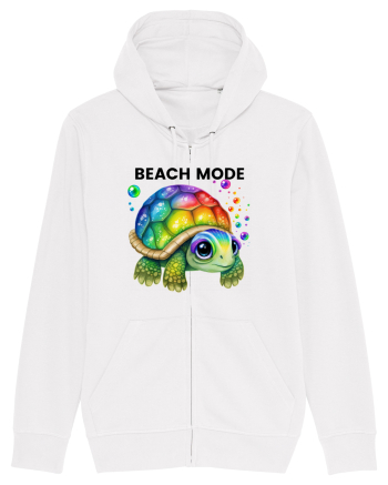 Broasca testoasa pictata in acuarela cu mesajul  Beach Mode White