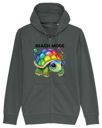 Broasca testoasa pictata in acuarela cu mesajul  Beach Mode Anthracite