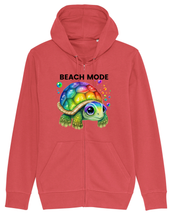 Broasca testoasa pictata in acuarela cu mesajul  Beach Mode Carmine Red