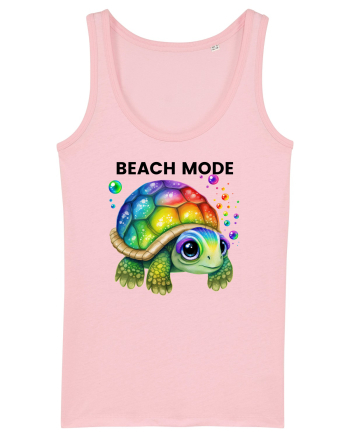 Broasca testoasa pictata in acuarela cu mesajul  Beach Mode Cotton Pink