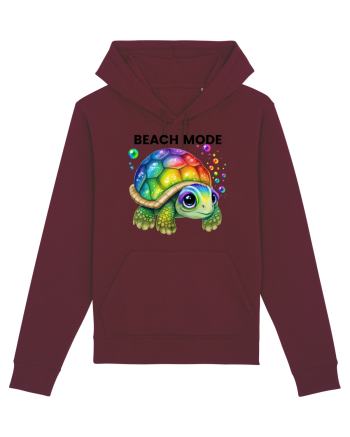 Broasca testoasa pictata in acuarela cu mesajul  Beach Mode Burgundy