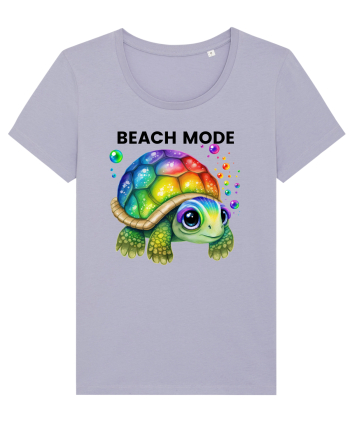 Broasca testoasa pictata in acuarela cu mesajul  Beach Mode Lavender