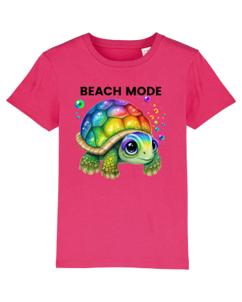 Broasca testoasa pictata in acuarela cu mesajul  Beach Mode Raspberry