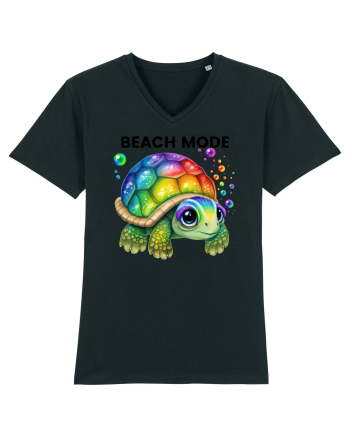 Broasca testoasa pictata in acuarela cu mesajul  Beach Mode Black