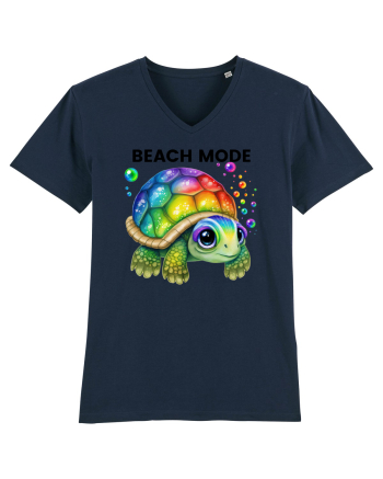 Broasca testoasa pictata in acuarela cu mesajul  Beach Mode French Navy