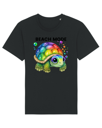 Broasca testoasa pictata in acuarela cu mesajul  Beach Mode Black