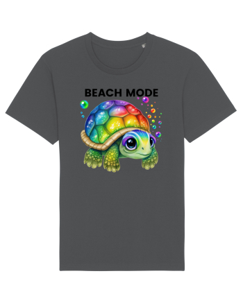 Broasca testoasa pictata in acuarela cu mesajul  Beach Mode Anthracite
