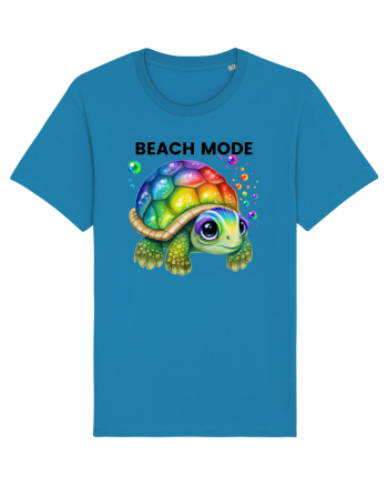Broasca testoasa pictata in acuarela cu mesajul  Beach Mode Azur