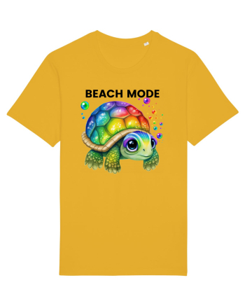 Broasca testoasa pictata in acuarela cu mesajul  Beach Mode Spectra Yellow