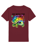 Broasca testoasa pictata in acuarela cu mesajul  Go with the Flow Tricou mânecă scurtă  Copii Mini Creator