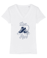 LIVE RUN Tricou mânecă scurtă guler V Damă Evoker