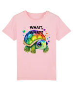 Broasca testoasa pictata in acuarela cu mesajul Wait, What? Tricou mânecă scurtă  Copii Mini Creator