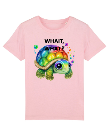 Broasca testoasa pictata in acuarela cu mesajul Wait, What? Cotton Pink