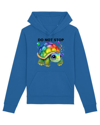 Broasca testoasa pictata in acuarela cu mesajul Do Not Stop Royal Blue