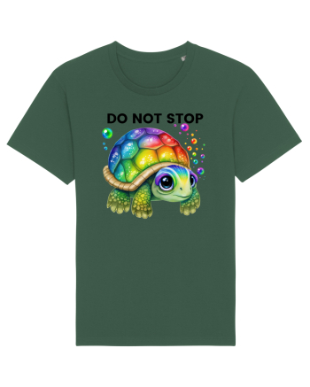 Broasca testoasa pictata in acuarela cu mesajul Do Not Stop Bottle Green