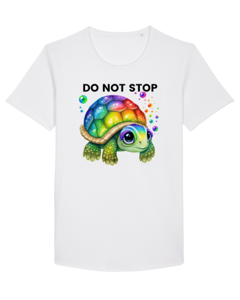 Broasca testoasa pictata in acuarela cu mesajul Do Not Stop White
