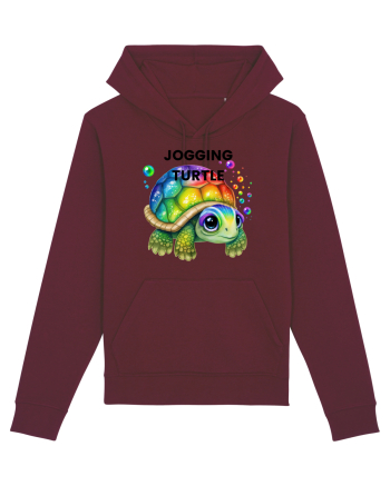 Broasca testoasa pictata in acuarela cu mesajul Jogging Turtle Burgundy