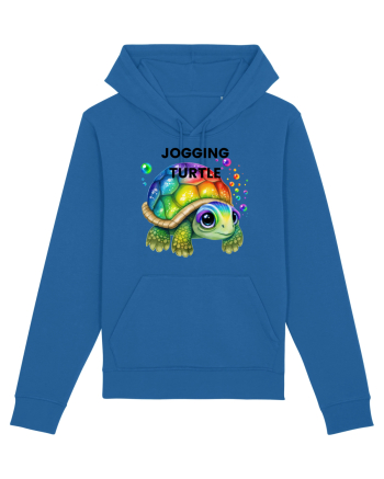 Broasca testoasa pictata in acuarela cu mesajul Jogging Turtle Royal Blue
