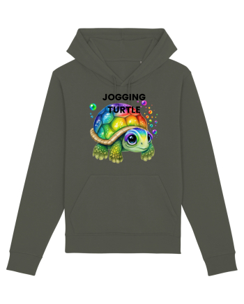 Broasca testoasa pictata in acuarela cu mesajul Jogging Turtle Khaki