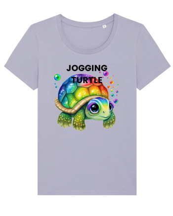 Broasca testoasa pictata in acuarela cu mesajul Jogging Turtle Lavender