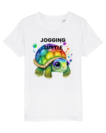 Broasca testoasa pictata in acuarela cu mesajul Jogging Turtle White