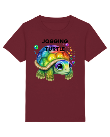 Broasca testoasa pictata in acuarela cu mesajul Jogging Turtle Burgundy