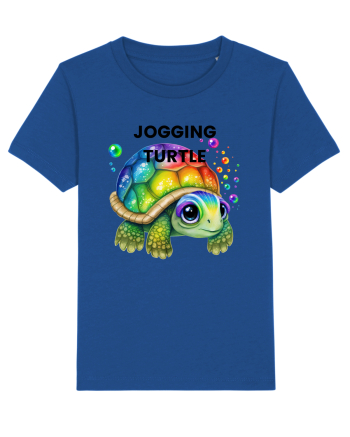Broasca testoasa pictata in acuarela cu mesajul Jogging Turtle Majorelle Blue