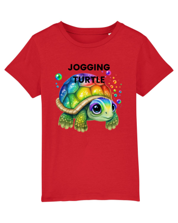 Broasca testoasa pictata in acuarela cu mesajul Jogging Turtle Red