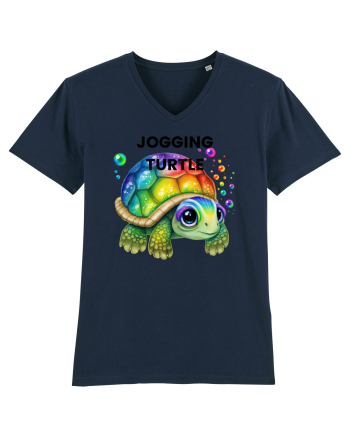 Broasca testoasa pictata in acuarela cu mesajul Jogging Turtle French Navy