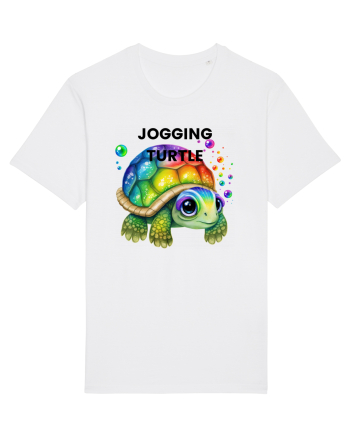 Broasca testoasa pictata in acuarela cu mesajul Jogging Turtle White