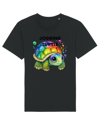 Broasca testoasa pictata in acuarela cu mesajul Jogging Turtle Black