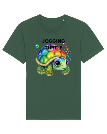 Broasca testoasa pictata in acuarela cu mesajul Jogging Turtle Bottle Green