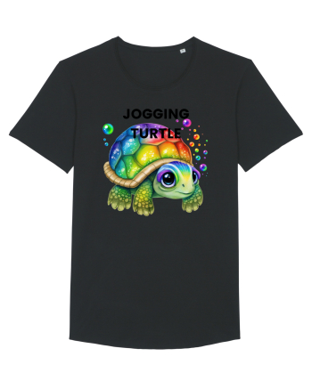 Broasca testoasa pictata in acuarela cu mesajul Jogging Turtle Black